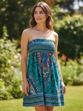 Flying Tomato Strapless Boho Dress